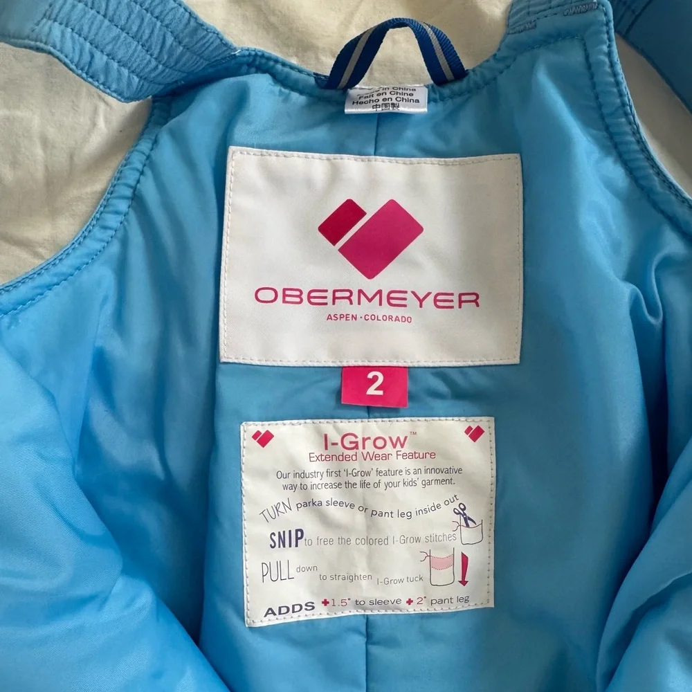 Powder blue waterproof Obermeyer toddler snow bibs • size 2T • NWT - Picture 3 of 11